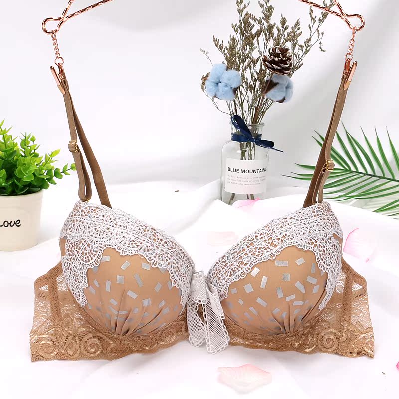 Sexy ren áo ngực dày ladies bra tập hợp để điều chỉnh bộ sưu tập của ngực nhỏ ngực nhỏ đồ lót lớn cotton thoải mái