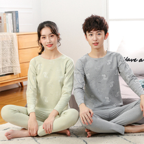 2022 new teen pajama set boys girls spring and autumn long sleeves traceless underwear men and girls homewear