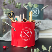 Powder Yan European kitchen tool bucket chopsticks container knife and fork jar sundries storage anti-rust and corrosion-resistant with drain holes