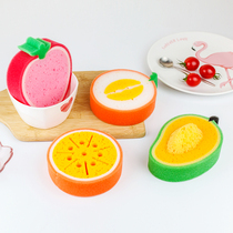 Cute fruit thick sponge scrub sponge wipe thick strong decontamination dishwashing cloth dish towel