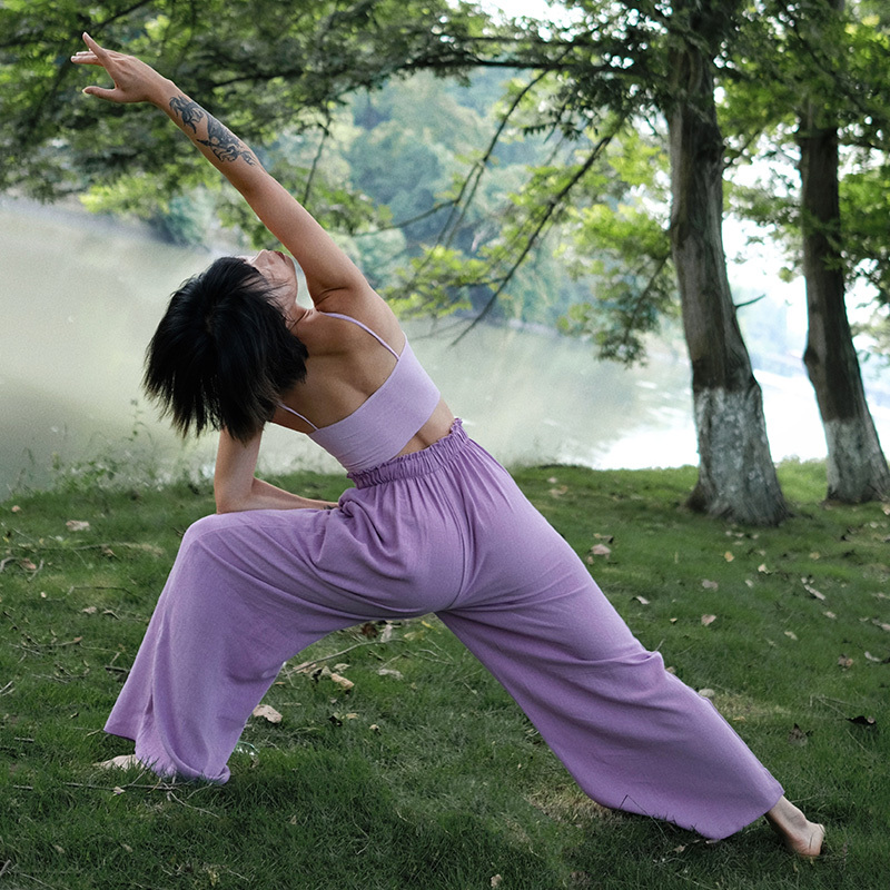 Wander Child Yoga Pants New Style Pilates Inner View Flow Linen Breathable Loose Pants
