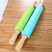 Wood Handle Silicone Rolling Pin Wooden Handle Silicone roller Rolling stick stick large small