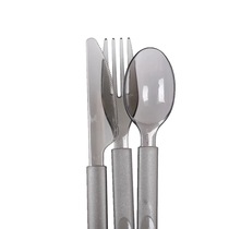 Durable Plastic Forks Spoons Black Clear padded Plastic knife fork spoon