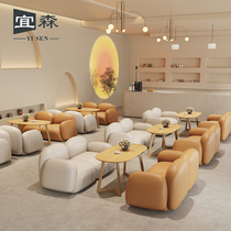 Nordic milk tea shop cafe deck sofa dessert shop bakery cake shop reception negotiation area table and chair combination