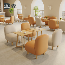 Nordic simple milk tea shop cafe deck dessert shop leisure reception negotiation small apartment sofa table and chair combination
