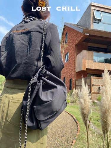 Демисезонная брендовая ретро цепь, рюкзак, сумка, на шнурках