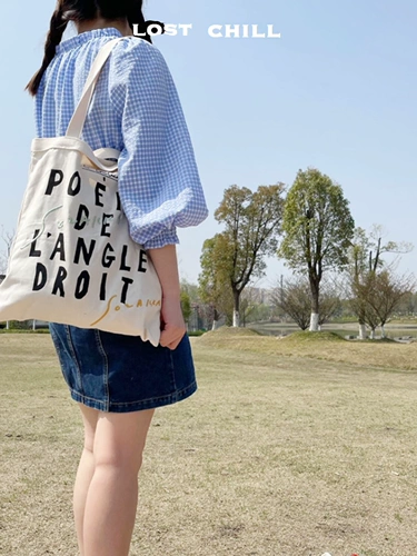 Lost Cold-сумки с литературной вышивкой в японском и корейском стиле, холщовая сумка на плечо, нишевая холщовая сумка-тоут
