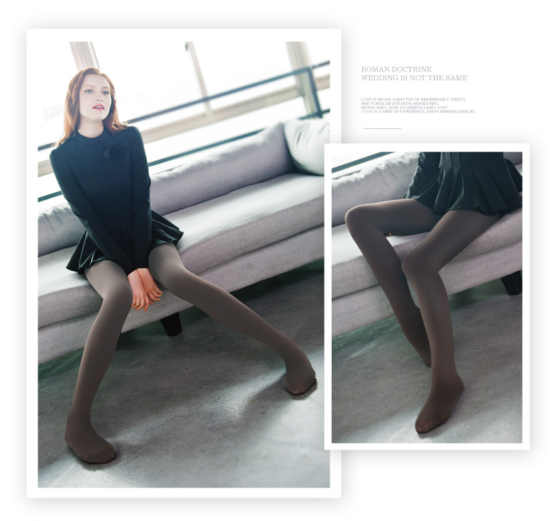 Mùa xuân và mùa thu vớ dày cộng với phân bón cộng với Đại Liên pantyhose nữ chống móc nhung đáy thịt đen màu stovepipe vớ