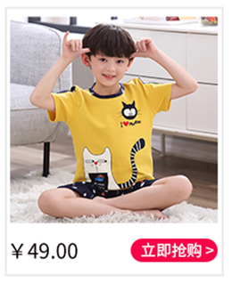 3 bộ cha mẹ và con đồ ngủ mùa hè ngắn tay bông phim hoạt hình gia đình của ba trẻ em mẹ và con gái nhà dịch vụ bông phù hợp với bộ pijama
