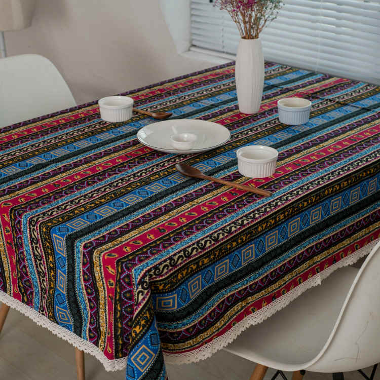 Yunnan Renaissance Strip Cotton Tea Cotton Table Cover Decoration Dust-proof National Fengtea Bar Building