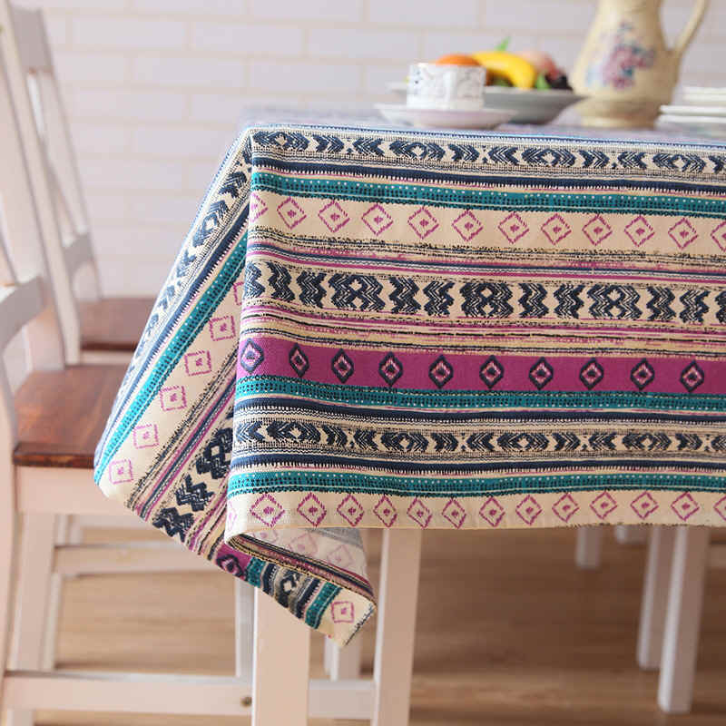 Three-color Southeast Asia Thai-style table tablectable cloth tea table cover cloth canvas cloth art ethnic wind hotel table cloth custom-made