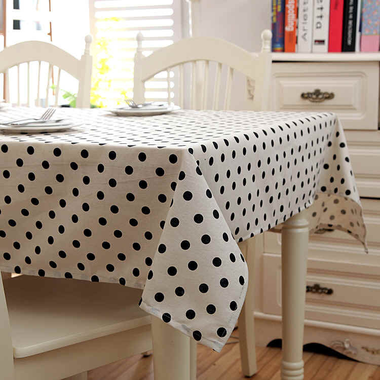 Simple linen tablecloth coffee table tablecloth wave dot cross five-pointed star meal cloth cotton and linen cloth art custom cover cloth towel