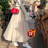 Осенняя длинная юбка для беременных с поддержкой живота, средней длины, юбка-пачка, популярно в интернете