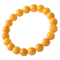 Beeswax Bracelet for Men and Women Yellow Crystal Agate Jade Single Bead Scattered Bead Amber Raw Stone Chicken Fat Yellow Beeswax Bracelet