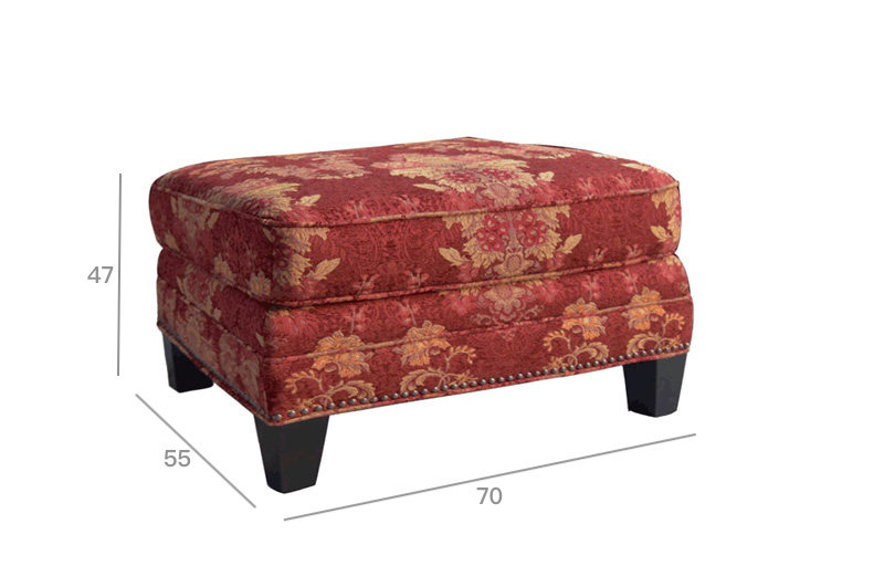 Импортная ткань, диван, красная роскошная подставка для ног для гостиной, в американском стиле, увеличенная толщина 