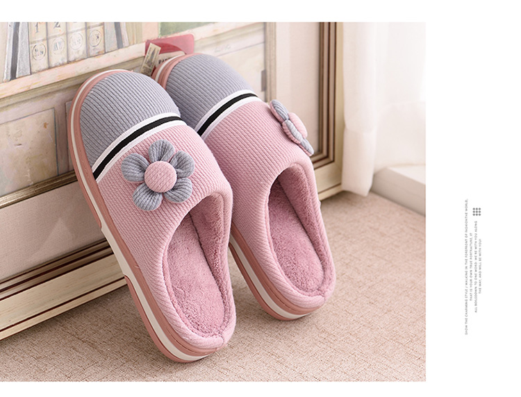 Dép cotton nữ trong nhà mùa đông nam đôi nửa túi với nhà mùa đông nhà nữ chống trượt dày dưới đáy dép len ấm áp dép mang ở nhà