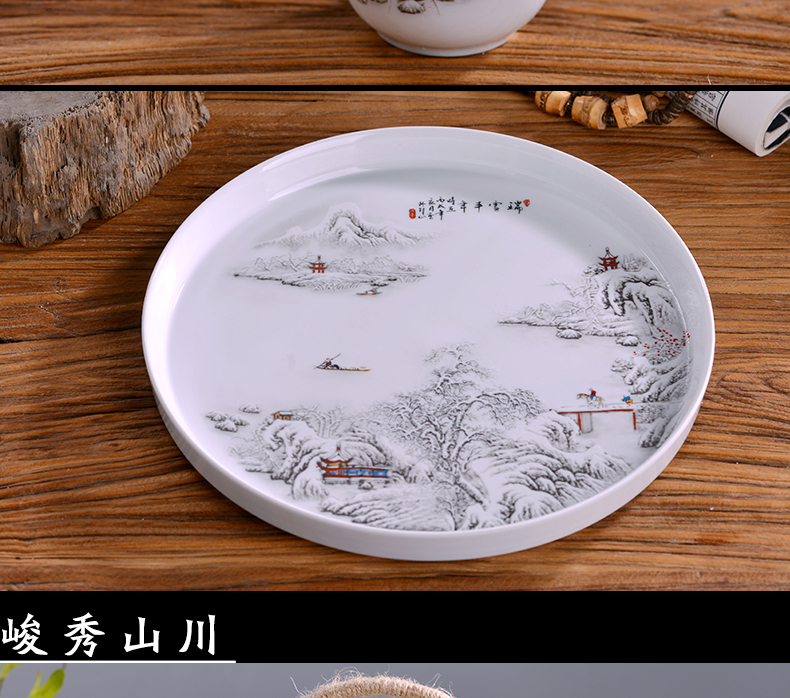 Jingdezhen ceramic tea set suits for Chinese style household large teapot girder of blue and white porcelain pot cup tea tray package