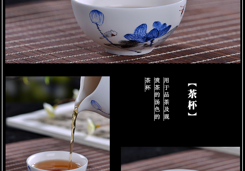 A complete set of jingdezhen ceramics tea suit household kung fu tea cups GaiWanCha wash the tea gift box