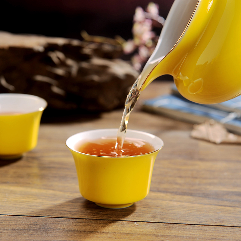 Jingdezhen ceramic tea set with tray household ceramics of a complete set of kung fu tea tray teapot GaiWanCha cups