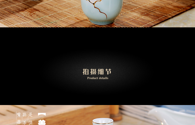 Ceramic tea set manually kung fu tea set jingdezhen Ceramic GaiWanCha way home a gift of a complete set of tea sets