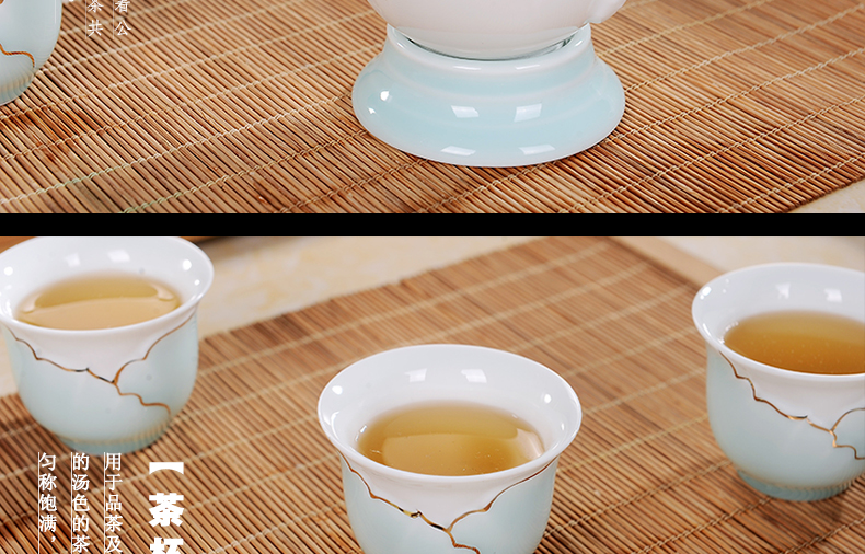 Ceramic tea set manually kung fu tea set jingdezhen Ceramic GaiWanCha way home a gift of a complete set of tea sets