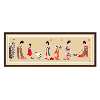 Hairpin lady picture cross stitch 2024 new thread embroidery ຫ້ອງຮັບແຂກຫ້ອງນອນ handmade embroidery porch