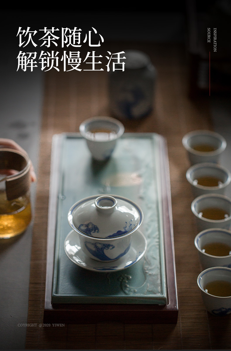 Evan ceramic empty sea tea set household contracted tureen tea caddy fixings dry tea tray of a complete set of gift box