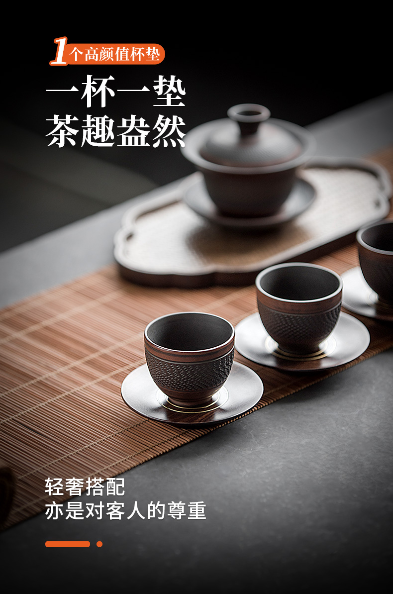 Evan ceramic ebony wood mat cup mat creative tea saucer insulation cup tea accessories saucer