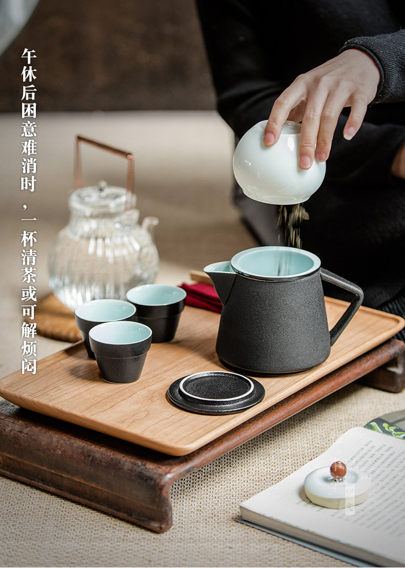 Even travel ceramic tea set office kung fu to crack a pot of 2 cup three simple tea kettle