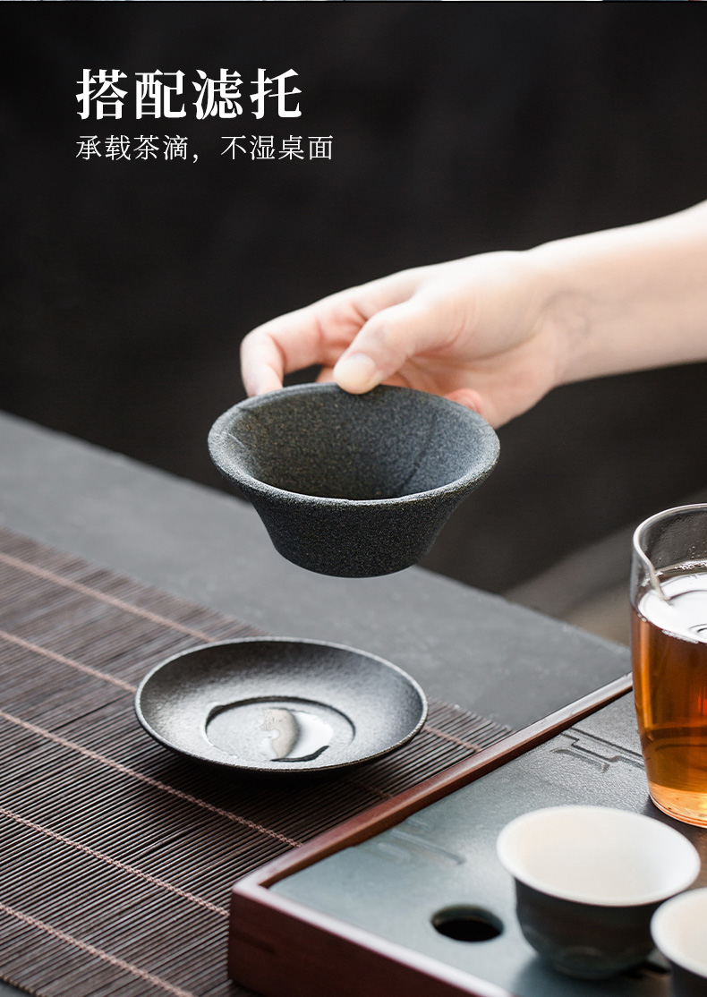 Evan ceramic nonporous tea kungfu tea set) contracted tea filter tea strainer Japanese tea taking