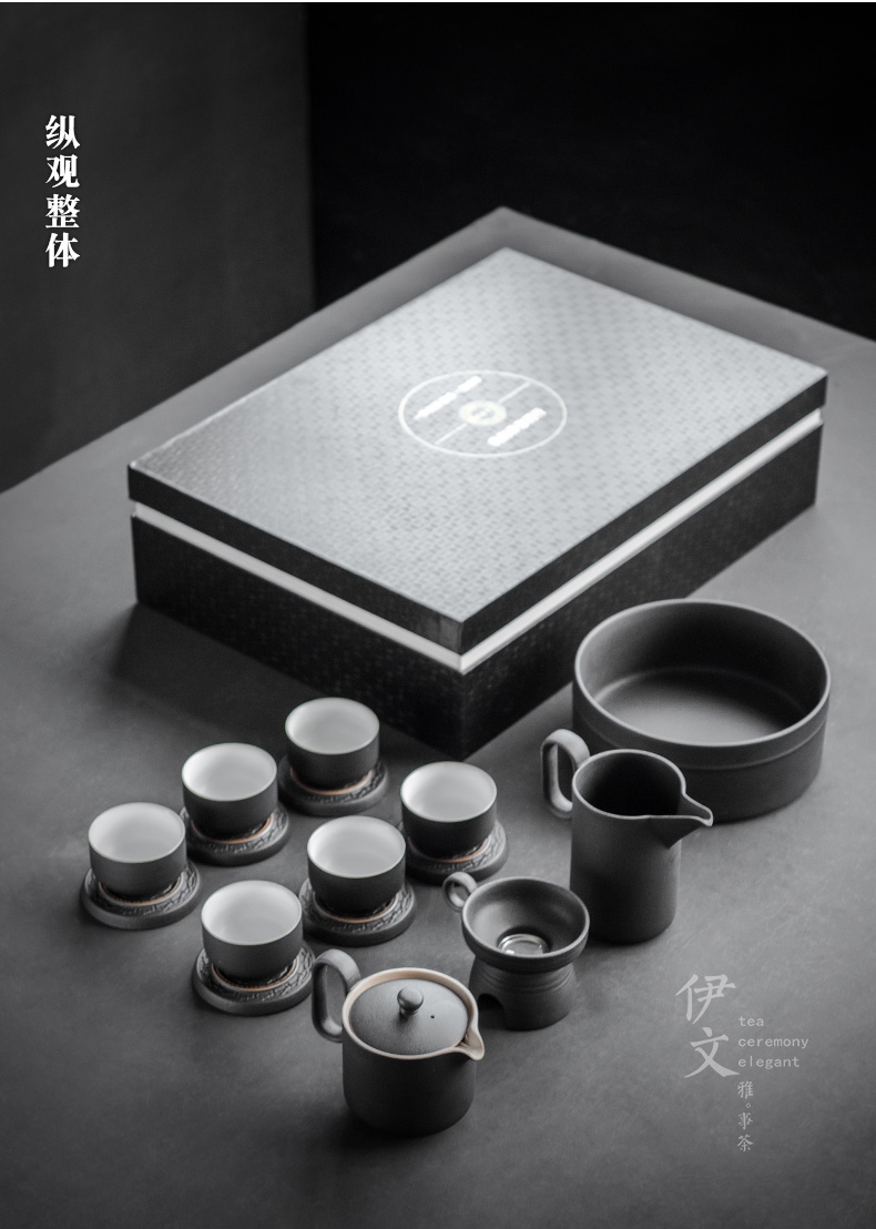 Evan ceramic kung fu tea set household contracted the teapot tea to wash to the Japanese tea taking of a complete set of tea cups gift boxes