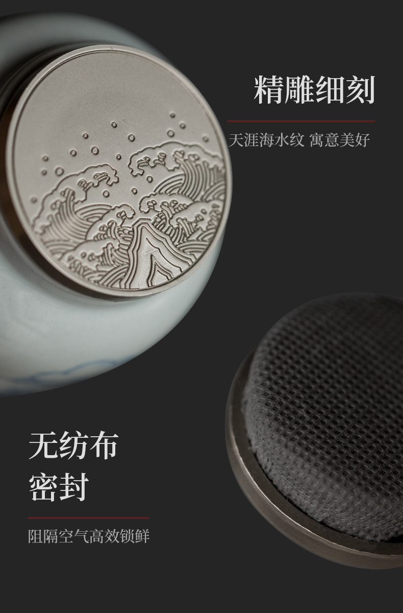 Evan ceramic empty sea tea set household contracted tureen tea caddy fixings dry tea tray of a complete set of gift box