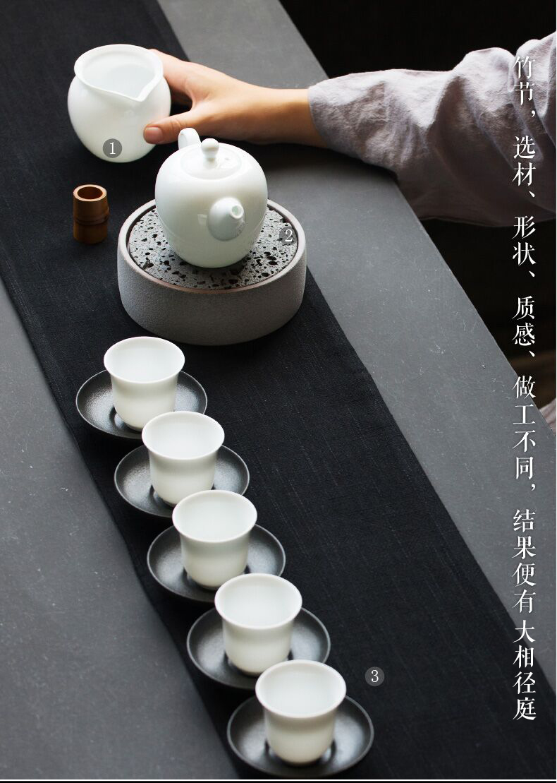 Nồi than cũ phủ tre làm thủ công vỏ tre Kung Fu bộ phụ kiện màu tím cát che trà lễ sáu quý ông trang trí bộ trà đạo