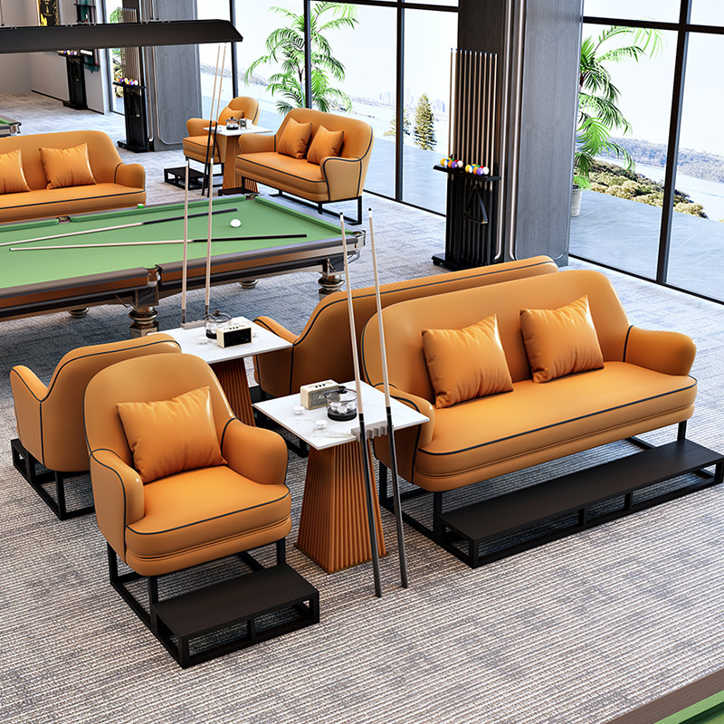 Billiard Chair View Ball Table table and table Ball hall Sofa Seat High-end Lounge Terrace Billiard Room Watch Ball Leather Chair-Taobao