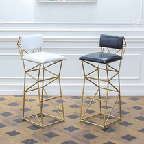 Minimalist Bar Bench Iron Art Bar Chair Gold High Footstool Modern Dining Chair Metal Iron Wire Nordic Bar Chair