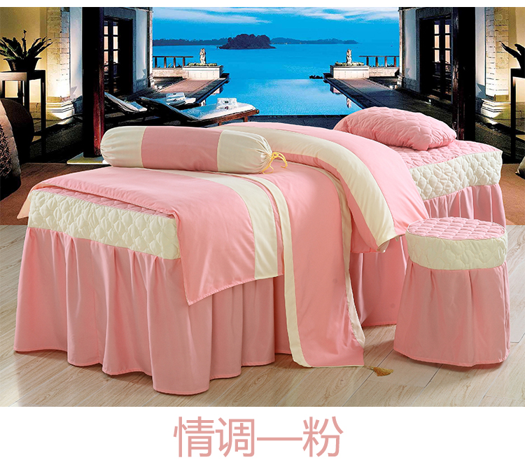 Vẻ đẹp trải giường bốn bộ của thẩm mỹ viện massage trị liệu massage dầu gội SPA cơ thể đặc biệt trải giường trực tiếp mail