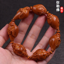 Sugong olive nuclear carving six and Maitreya hand string hand-carved six Maitreya Buddha iron core Wen play bracelet men and women