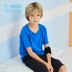 Jordan Children Wear Boys 2019 Summer New Medium Big Big Round Round Short Short T-shirt Đơn giản thoải mái thoáng khí cho bé trai T - Áo thun