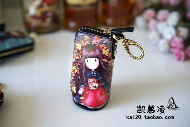 Key bag nữ da dung lượng lớn phụ nữ cá tính vẽ tranh hoạt hình dễ thương golf thùng loại xe túi chìa khóa - Trường hợp chính ví đựng chìa khóa nam