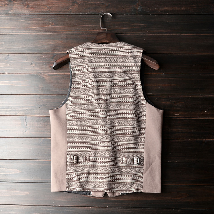 Tốt đan cotton đẹp trai phong cách dân tộc khâu tôn tạo nam mỏng giản dị phù hợp với vest giá trị thời trang