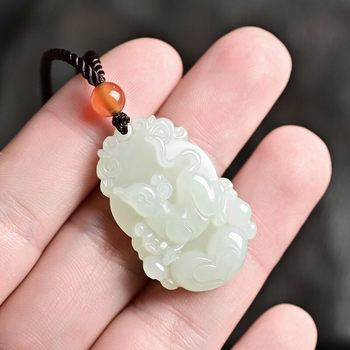 Real jade zodiac pendant for male and female couples