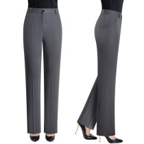 Summer thin herringbone womens pants stretch thin straight pants high waist middle-aged womens trousers casual Joker trousers