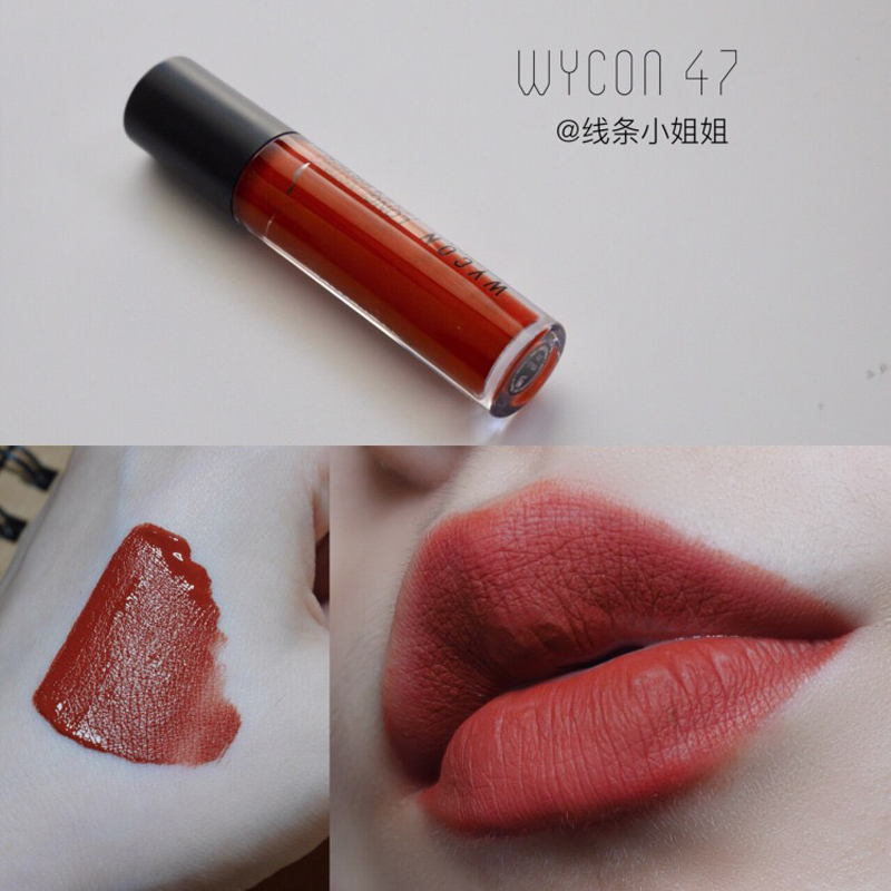 Ý WYCON Matte Lip Glaze 46 # 47 # 49 # 48Denty Orange Maple Leaf Red Lipstick Lip Gloss Lip Gloss Lip Gloss - Son bóng / Liquid Rouge 	son bóng estee lauder	