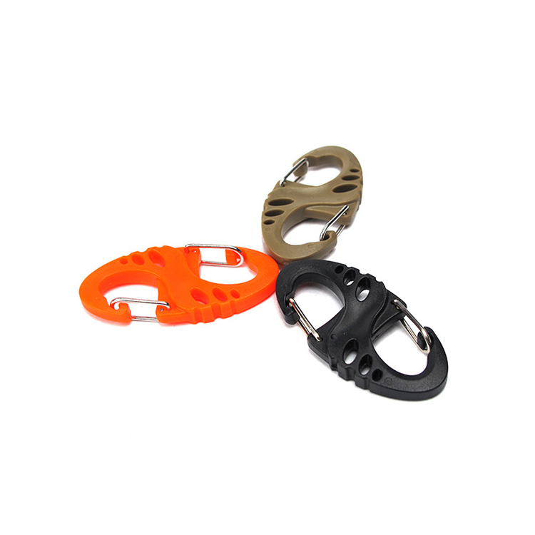 Tactical backpack quick hanging clasp Plastic steel lightweight cutout S-type buckle Climbing 8-figure keychain DC outdoor