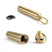 Creative pure brass survival waterproof tank sealed waterproof bin box medicine bottle outdoor EDC Mini equipment key pendant