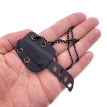 Outdoor camping Mini survival small straight knife stainless steel knives chain knife portable self-defense knife fruit knife