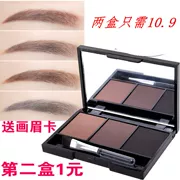 Tri-color lông mày bột bút chì nhuộm lông mày kem thrush artifact hình dạng ba chiều không thấm nước chống mồ hôi khóa màu dễ dàng