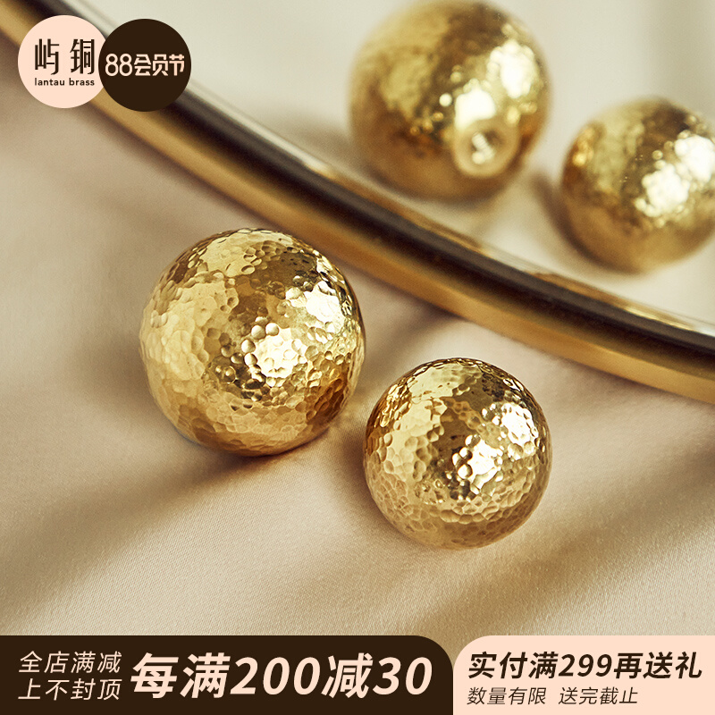 Hammer brass hands modern simple whole cabinet cabinet drawer cupboard cupboard door light luxury ball single hole pure copper handle