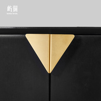 Pure Copper Invisible Handle Modern Minimalist Cabinet Drawer Wardrobe Door Concealed Handle Free From Punching Brass Light Lavish Gold Handle