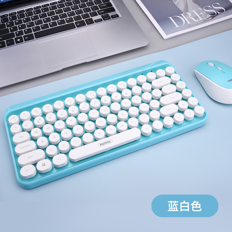 Rx Wireless Keyboard Sliding Mouse Sets Girls Cute Notebook Takeaway Small Portable Mouth Red Punk Keyboard Round Key